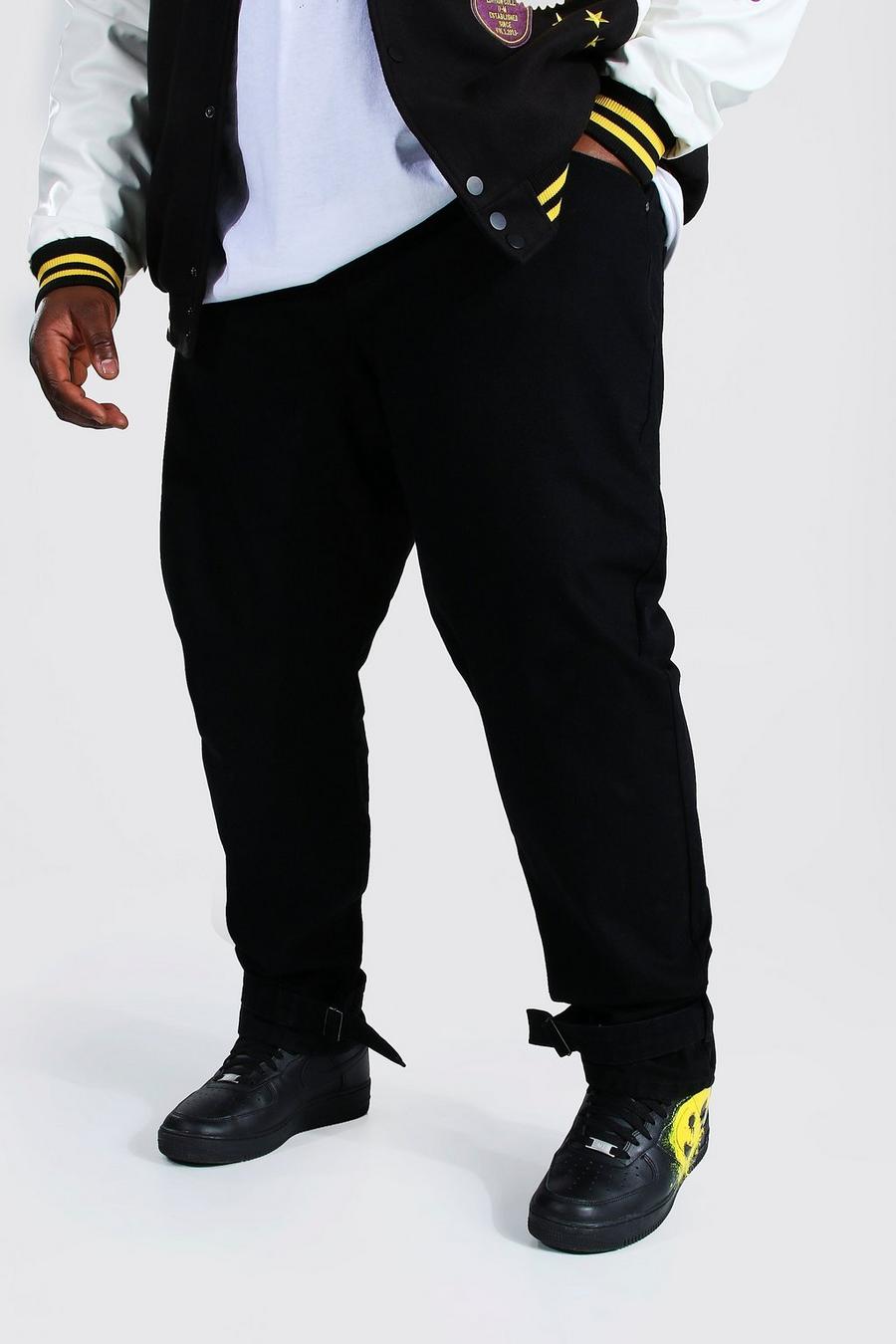 Black Plus Size Strakke Spijkerbroek Met Gesp Detail image number 1