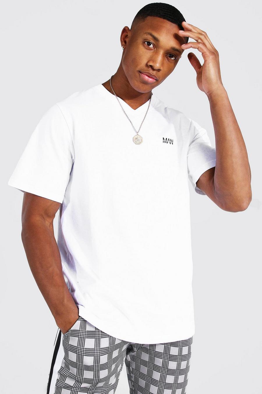 White Original Man T-Shirt Met V-Hals image number 1
