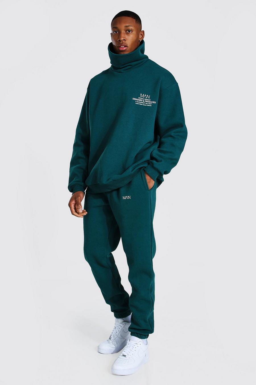 Teal Oversized Man Snood Sweater Tracksuit image number 1