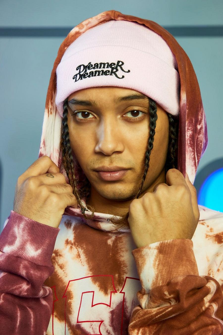 Pink Dreamer Embroidered Beanie image number 1