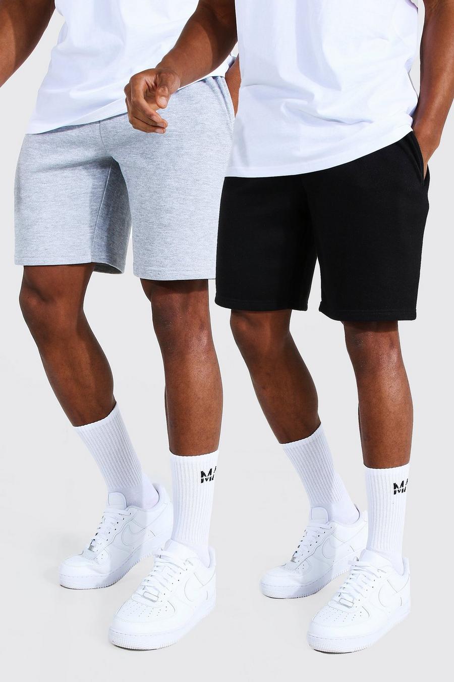 Multi 2 Pack Mid Length Regular Jersey Shorts image number 1