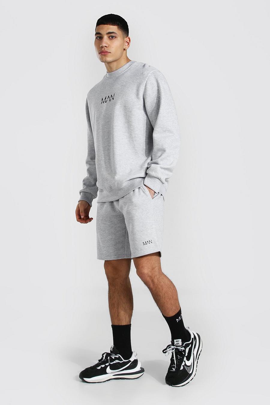 Grey marl Original MAN Sweatshirt och shorts image number 1