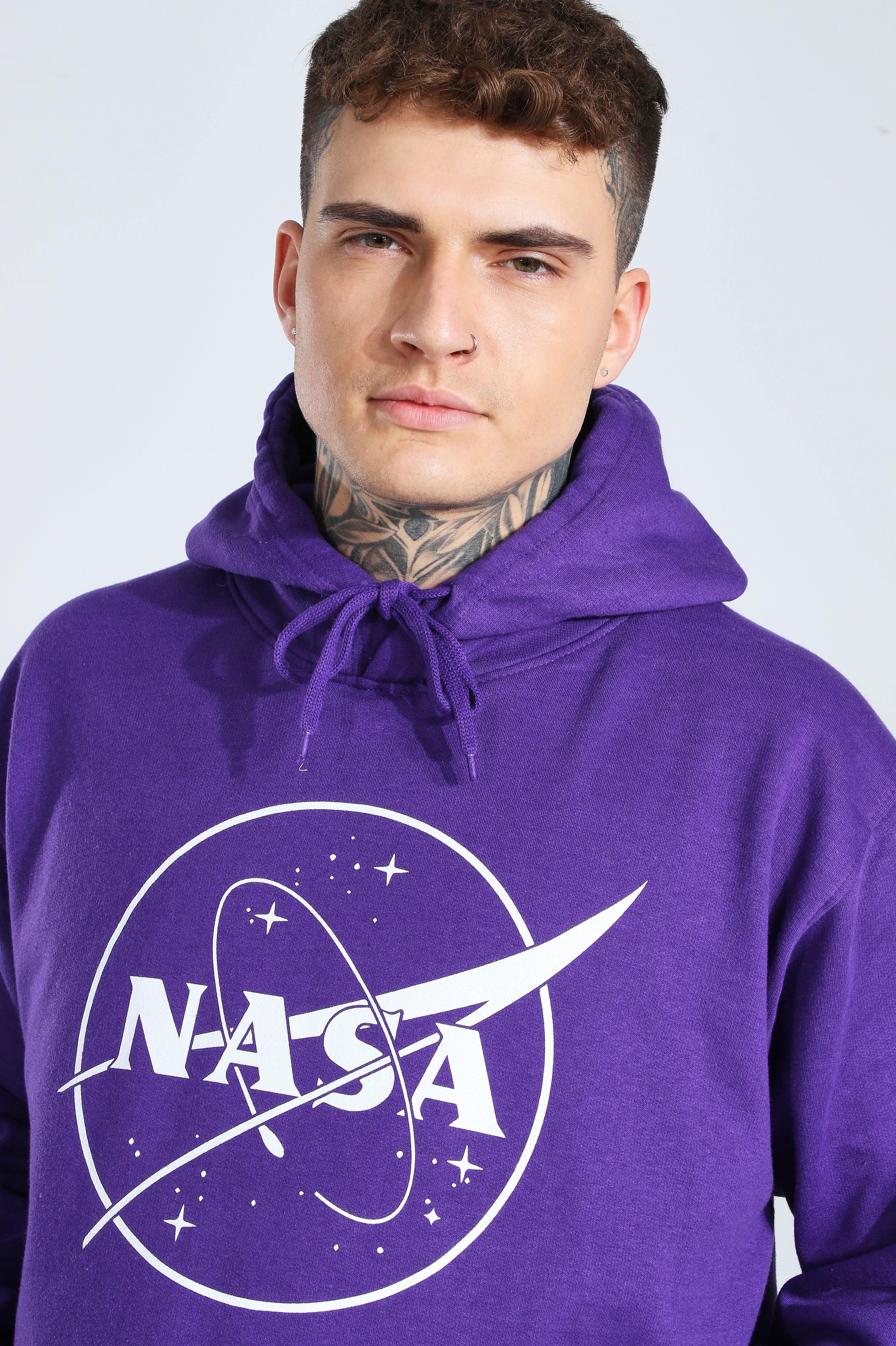 Oversized Nasa Print Hoodie boohoo