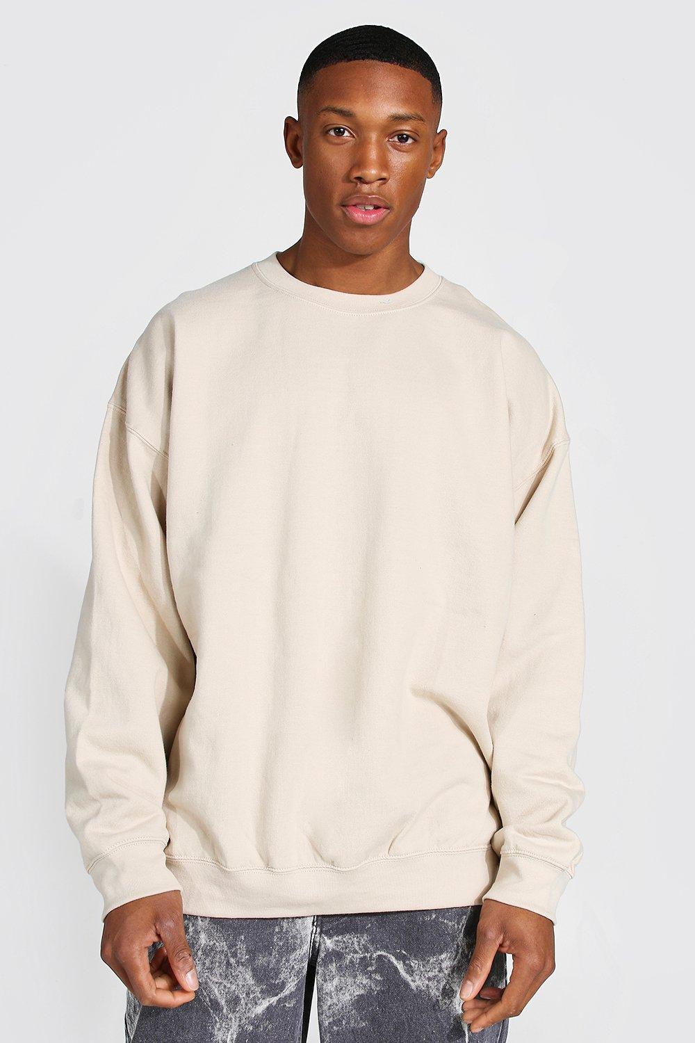 Oversized beige outlet sweatshirt