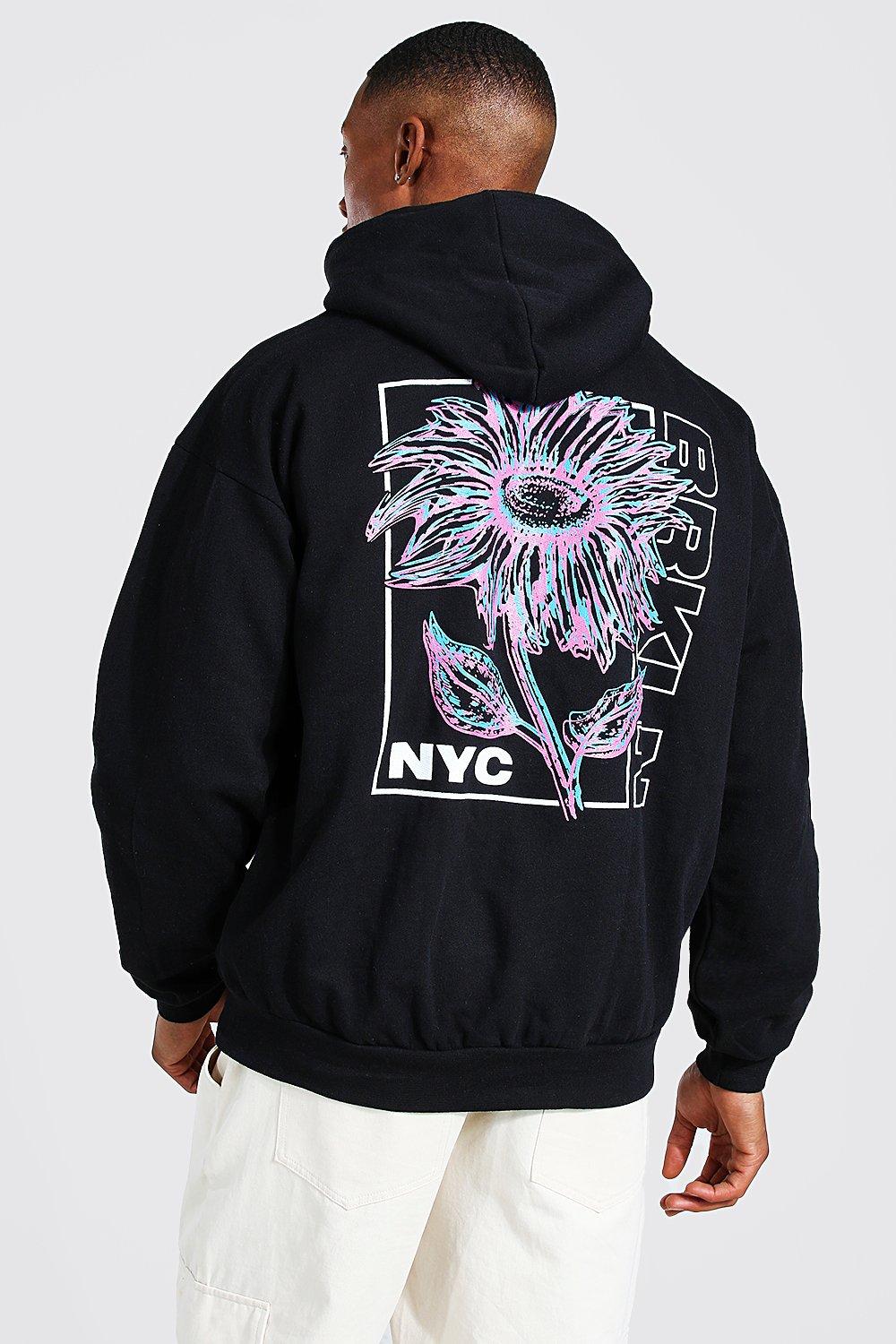 flower print hoodie