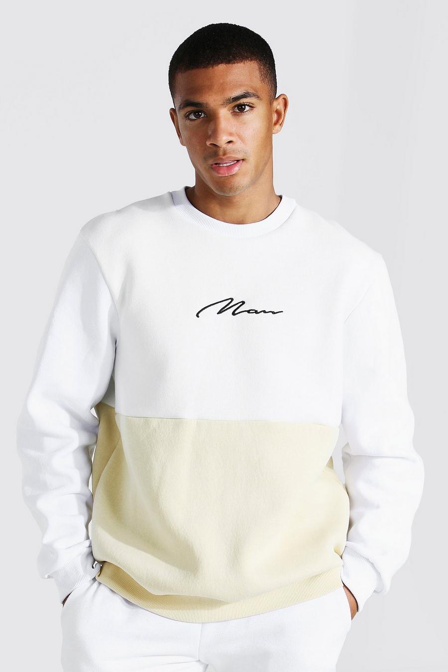 Sand Man Signature Oversize sweatshirt med blockfärger image number 1