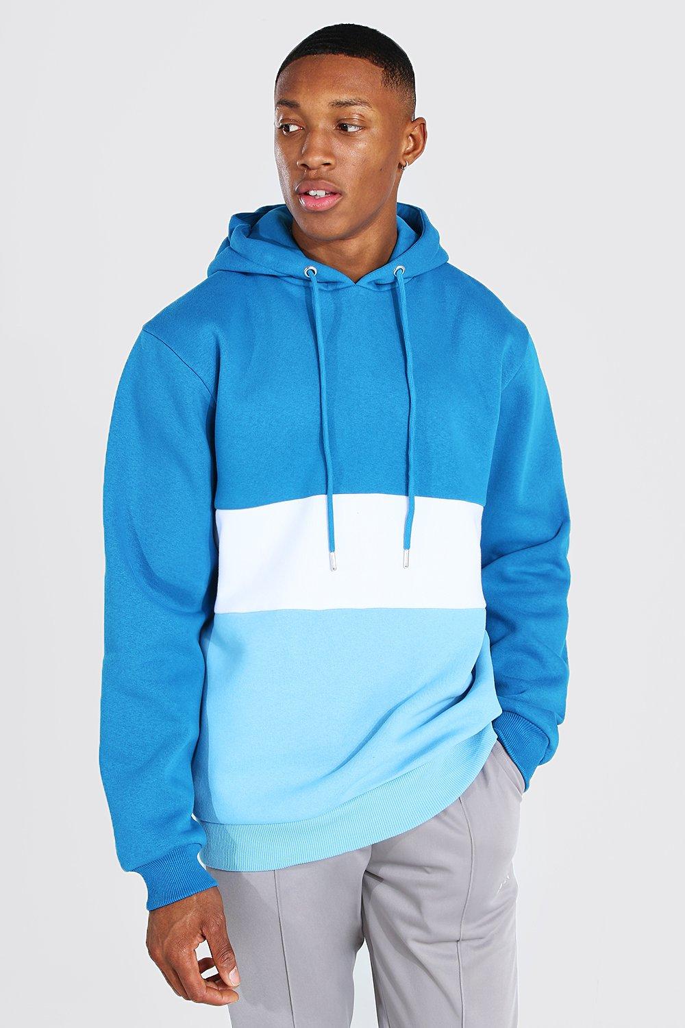 Blue colour best sale block hoodie