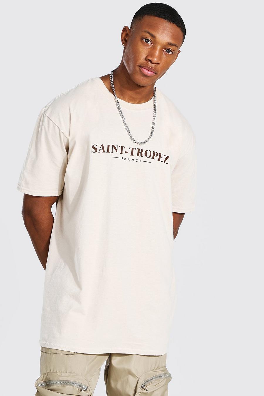 Sand Oversized Saint Tropez T-Shirt image number 1