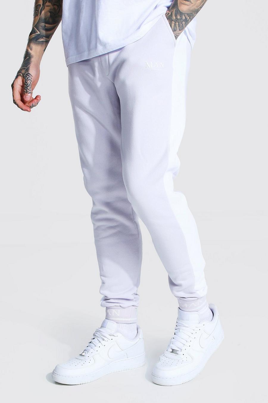 Lilac Man Roman Cuff Skinny Pintuck Panelled Joggers image number 1