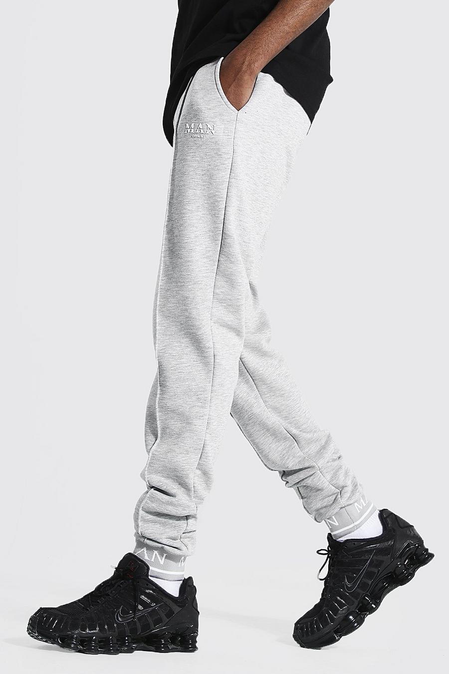 Pantalones de deporte skinny con detalle de puños MAN romano, Marga gris image number 1
