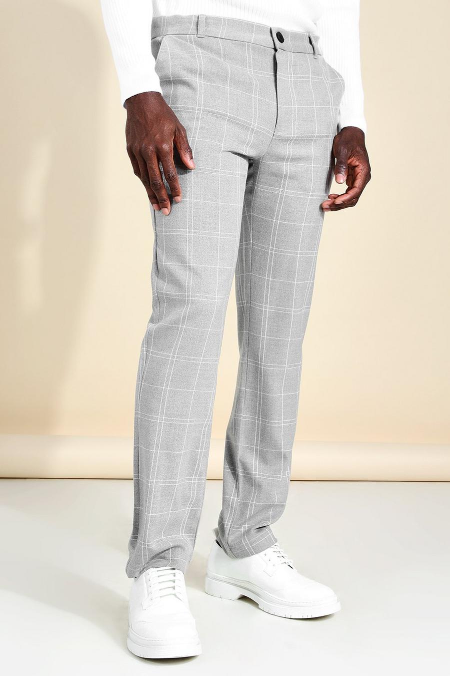 Pantaloni skinny eleganti a quadretti smart, Grigio image number 1