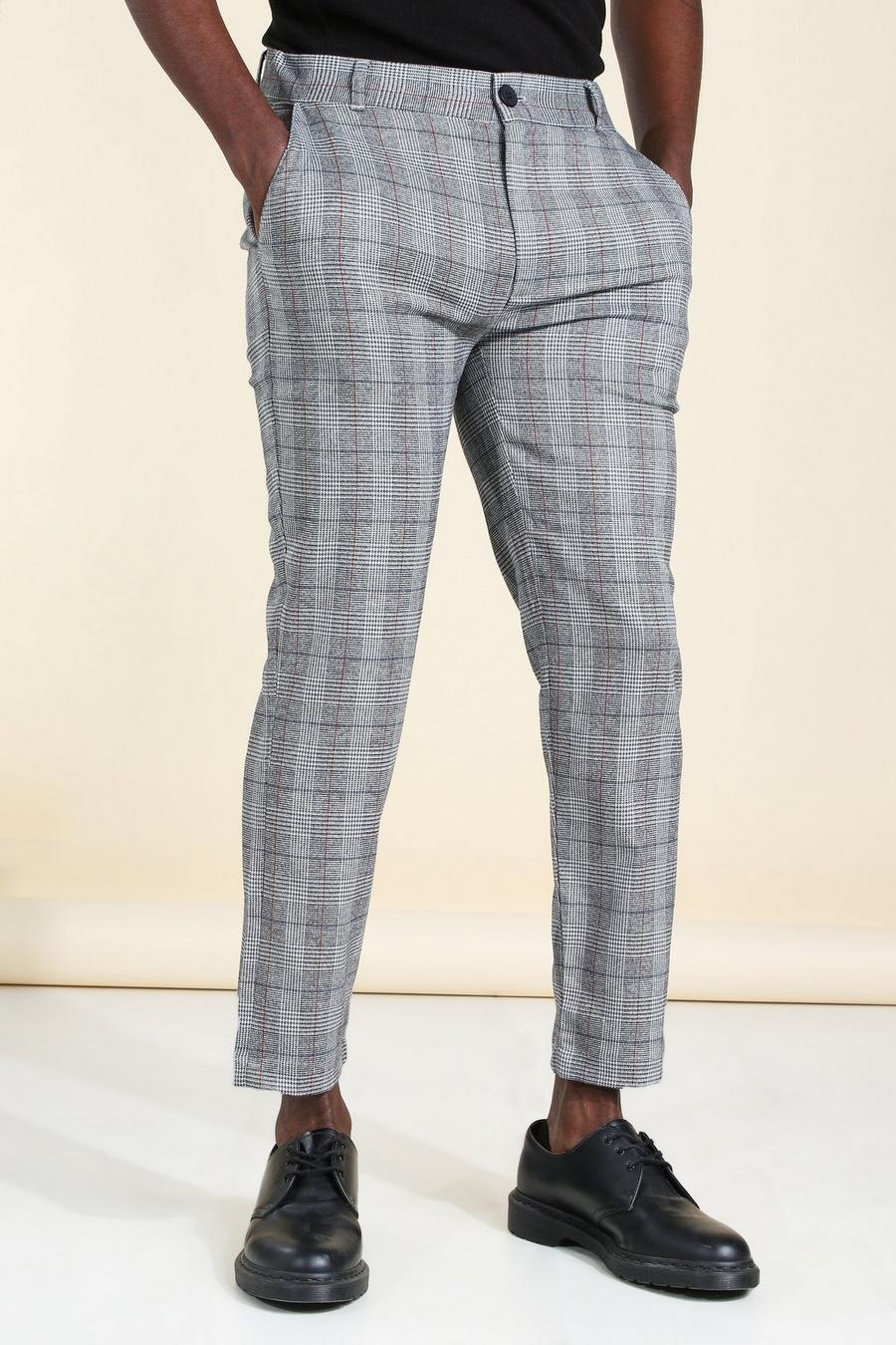 Grey Super Skinny Check Smart Pants image number 1