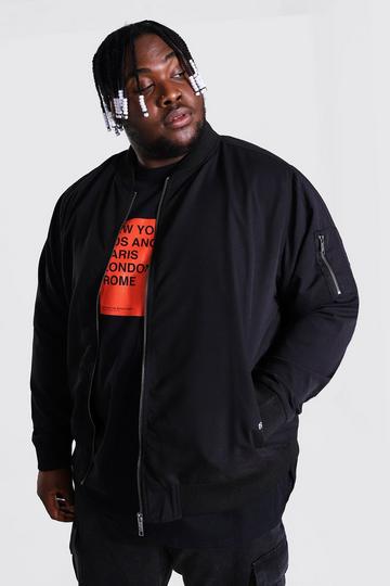 Plus Size Ma1 Bomber Jacket black