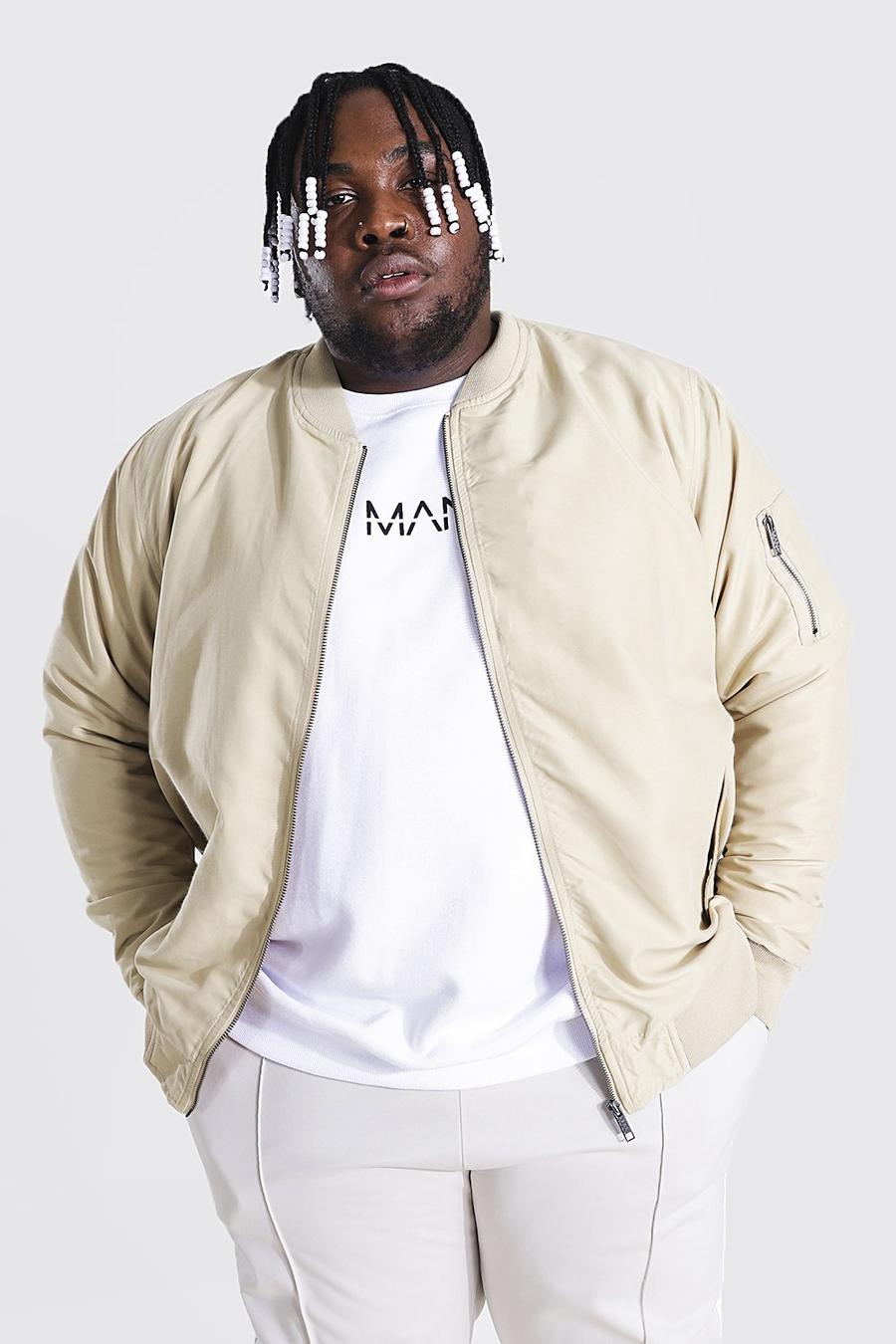 Stone Plus Size Ma1 Bomber Jacket image number 1