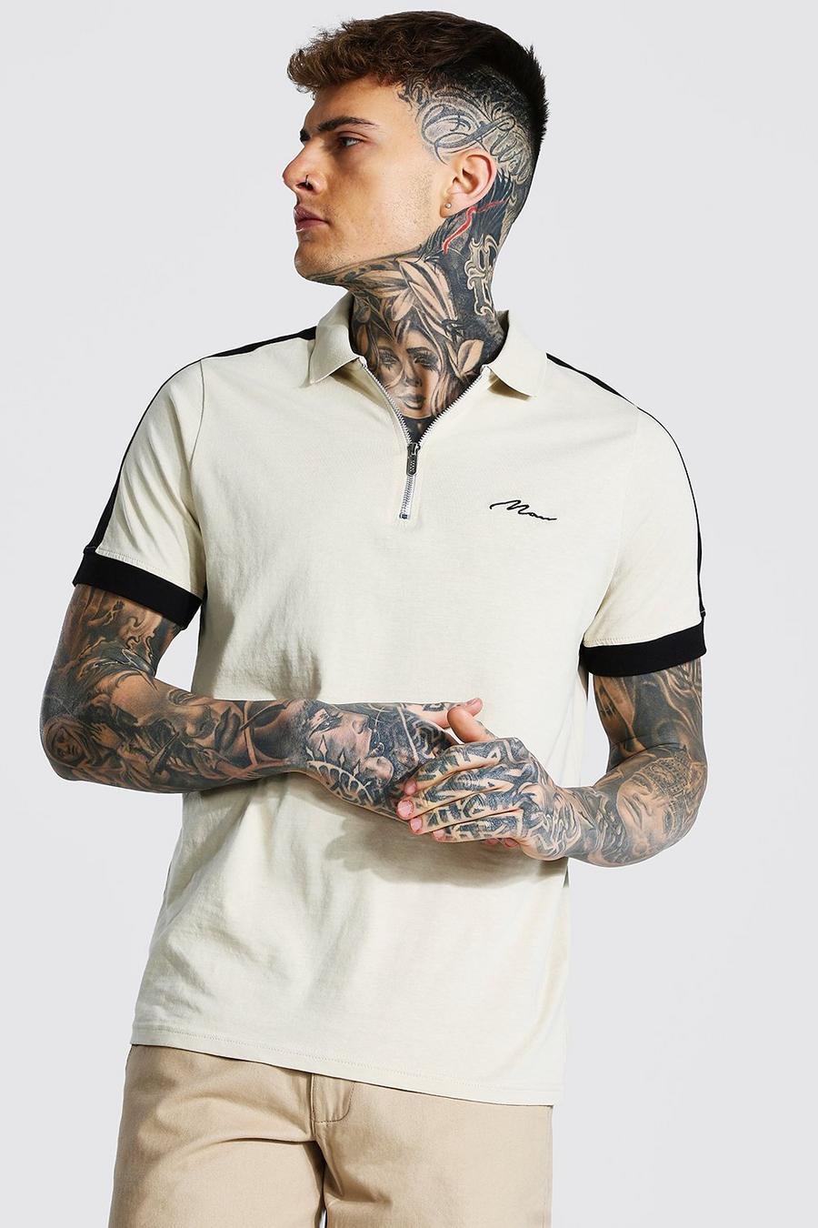Sand Man Signature 1/4 Zip Polo With Side Panel image number 1