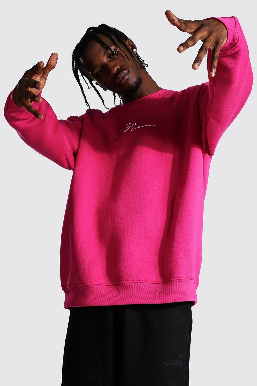 Pink Man Signature Oversize sweatshirt image number 1