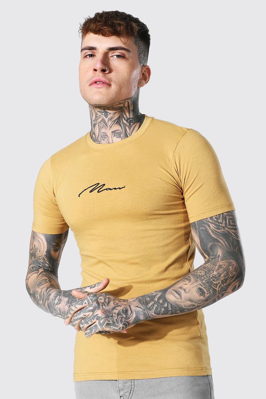 Sand Muscle Fit Man Signature Crew Neck T-shirt image number 1