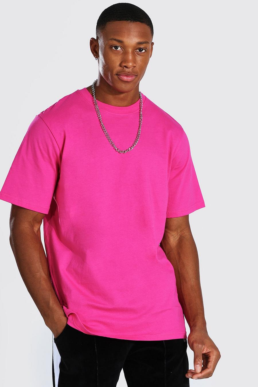 Pink Basic Crew Neck T-shirt image number 1