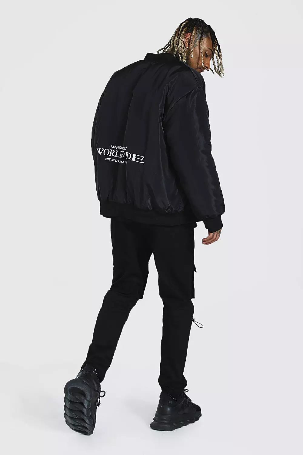 Oversized Worldwide Back Print Bomber Boohoo