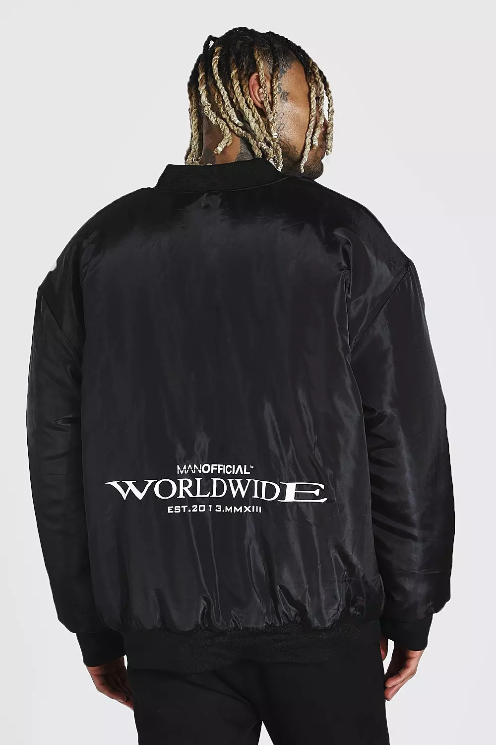 Oversized Worldwide Back Print Bomber Boohoo