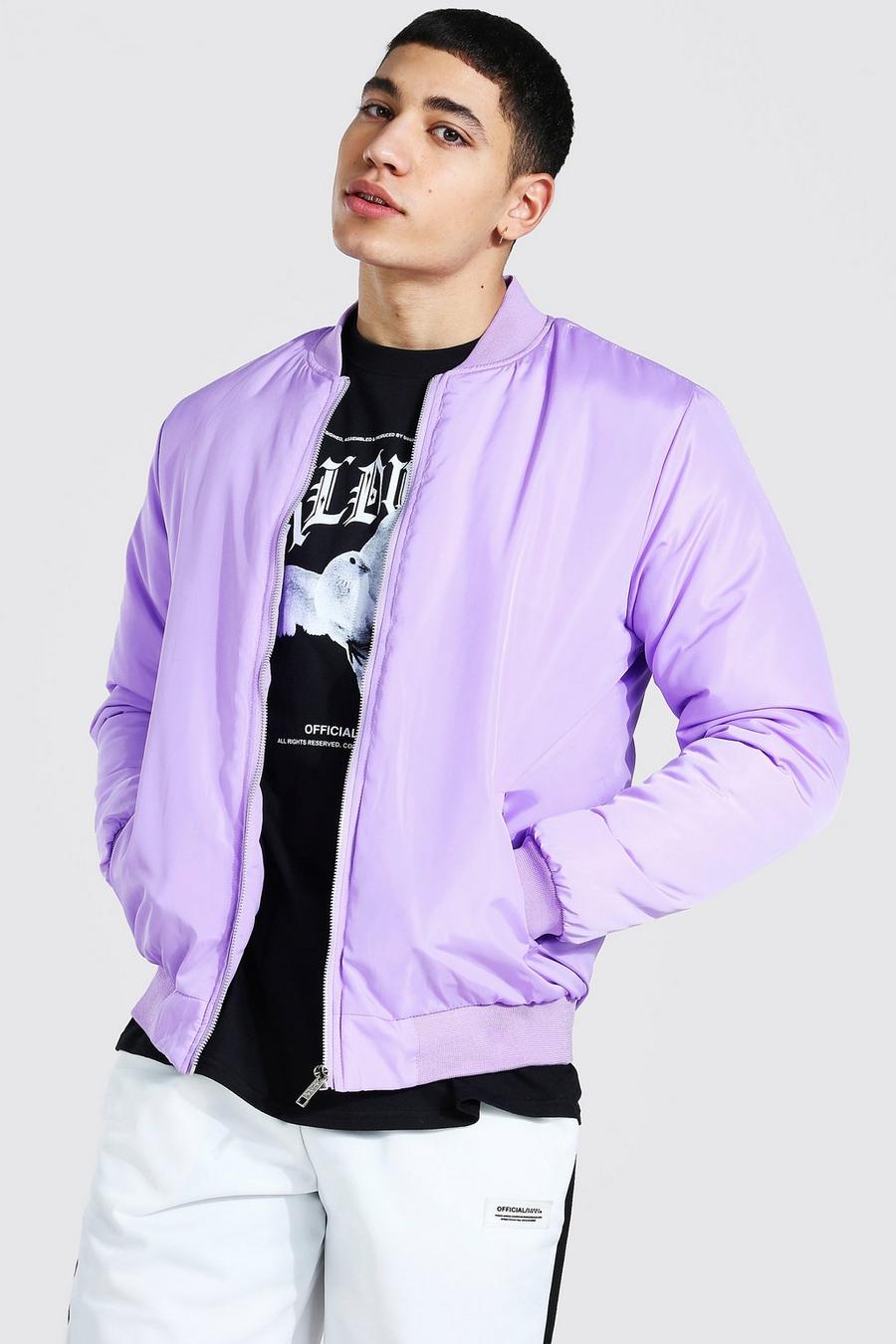 Lilac Ofcl Man Back Print Bomber image number 1