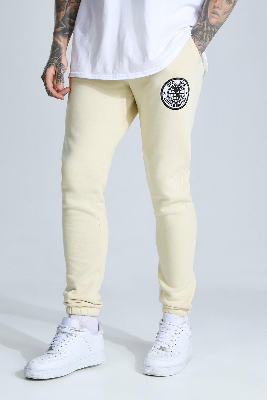 Sand Man Embroidered Badge Skinny Joggers image number 1