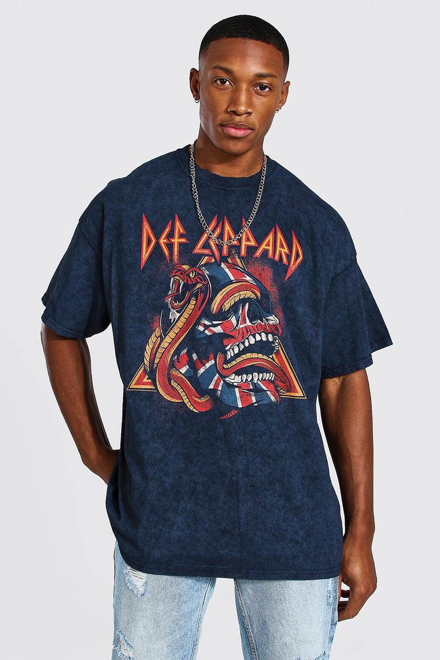 Charcoal Def Leppard Oversize t-shirt med tryck image number 1