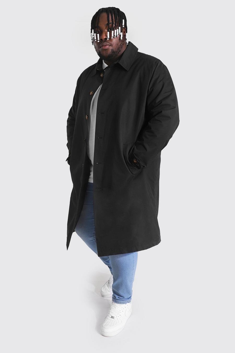 Black Plus Size Single Breasted Mac image number 1