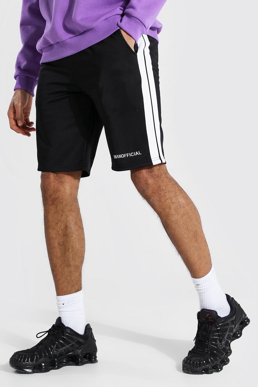 Black Tall Man Tricot Shorts Met Zijstreep image number 1