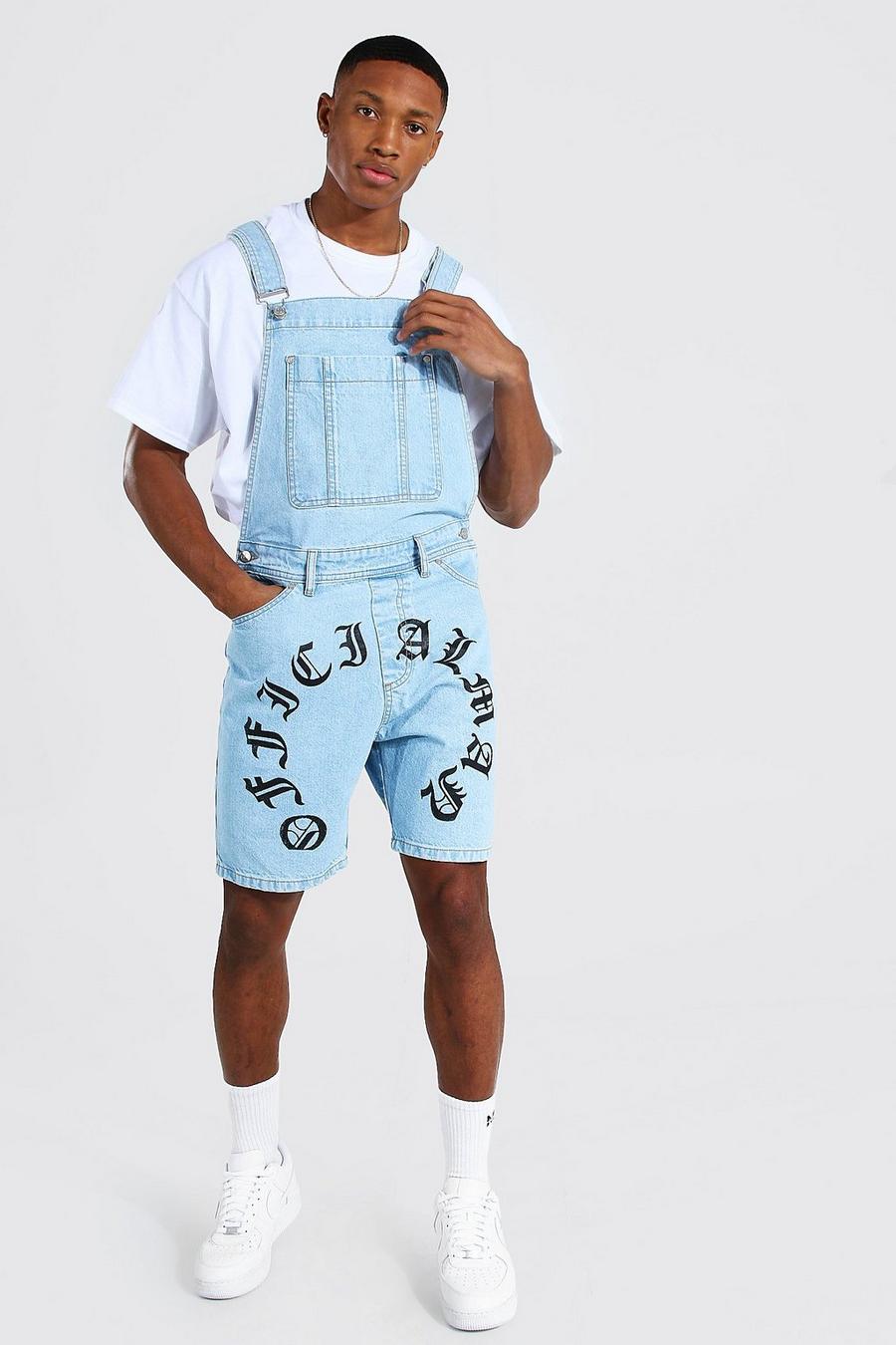 Ice blue Slim Rigid Official Print Short Overall image number 1
