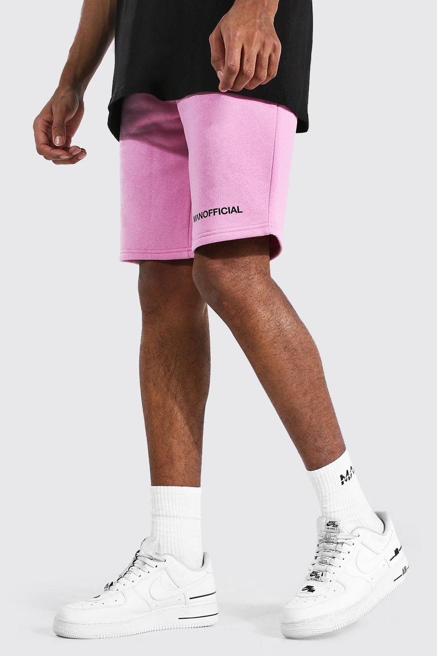 Pink Tall Middellange Man Official Jersey Shorts Met Taille Band Detail image number 1