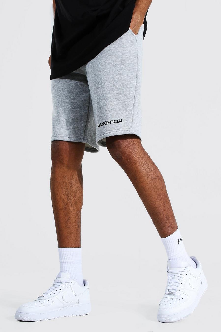 Grey marl Tall Middellange Jersey Man Official Shorts Met Taille Band Detail image number 1