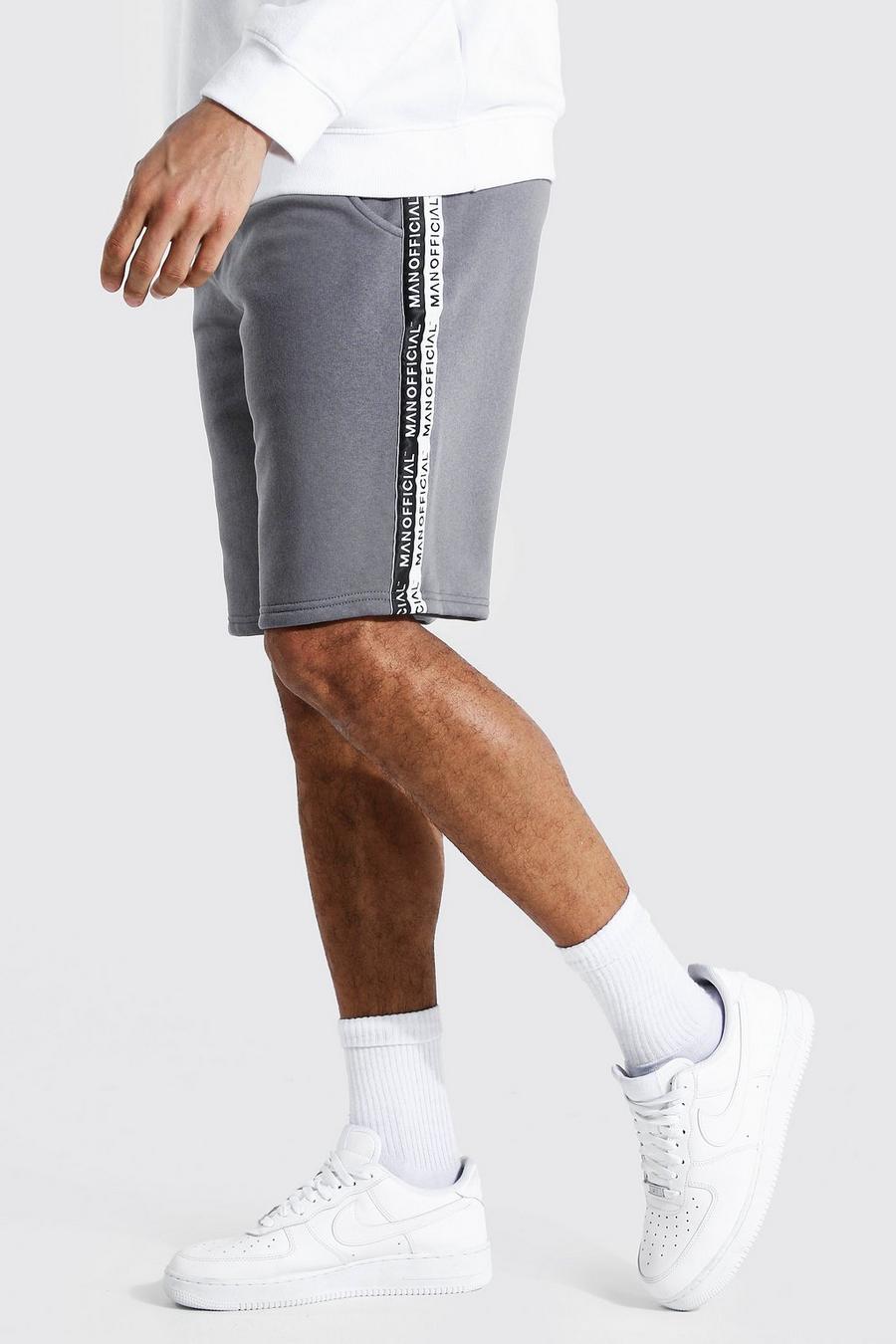 Charcoal Tall Man Official Tape Mid Length Shorts image number 1