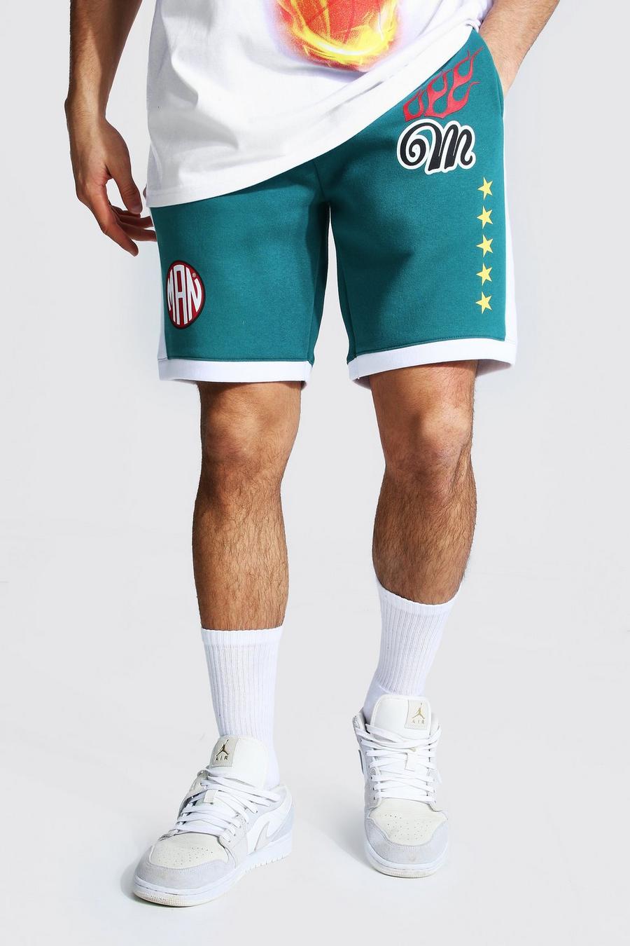 MAN Official Basketball-Shorts, Petrol image number 1