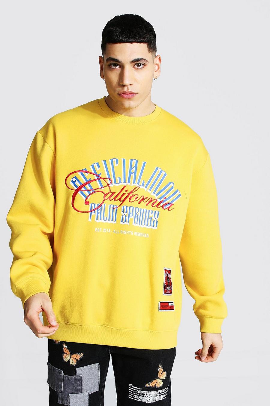 Mustard "Palm Springs" Official MAN Oversize sweatshirt image number 1