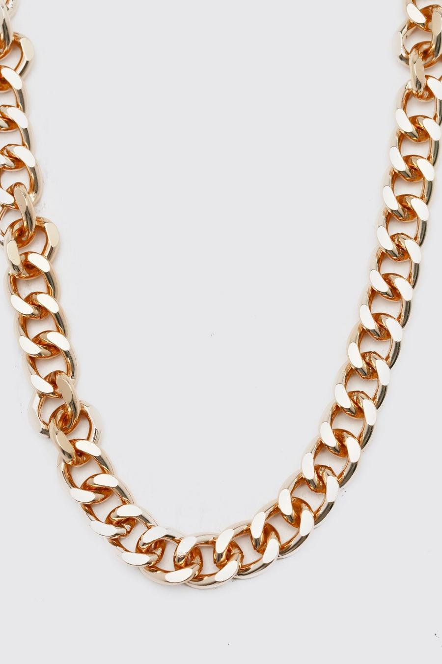 Gold Chunky Cuban Style Chain Necklace image number 1
