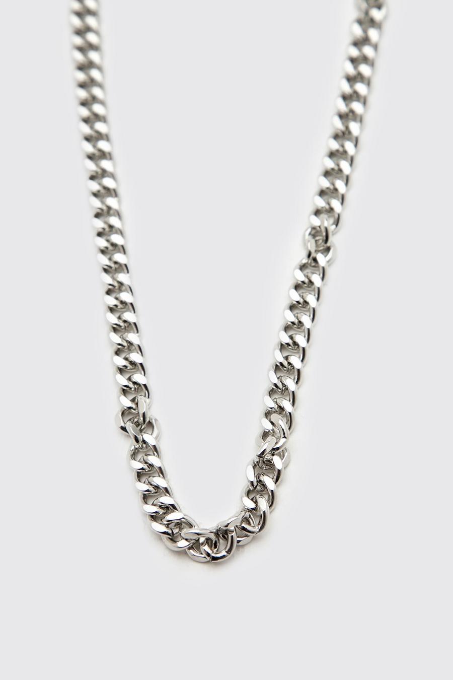 Silver Chunky Choker Chain With Lobster Clasp image number 1