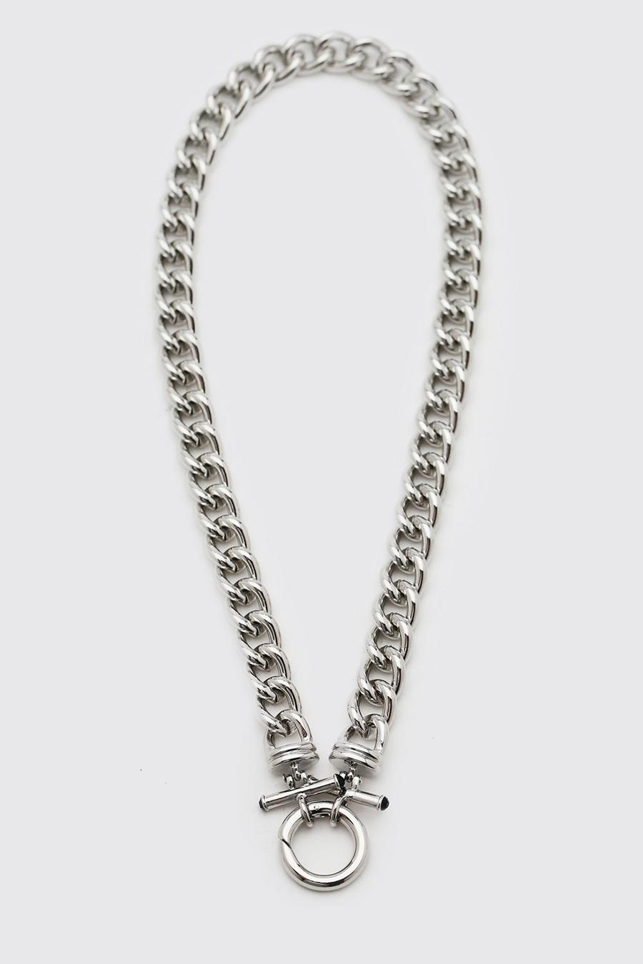 Silver argent Chunky Chain With Toggle Detail image number 1