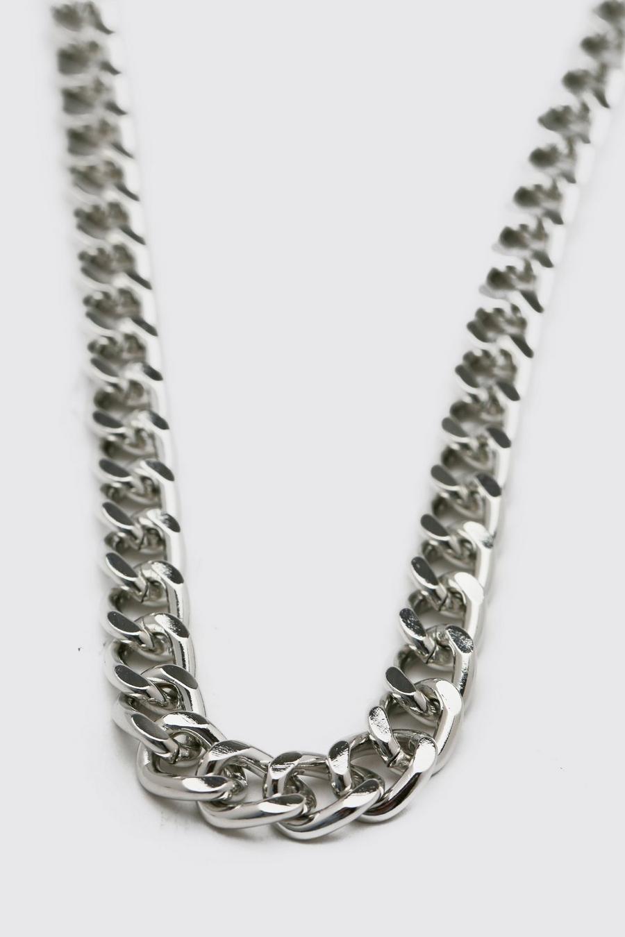 Silver Chunky Cuban Style Chain Necklace image number 1