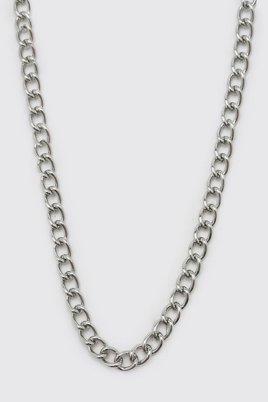 Halskette mit T-Steg, Anhänger und Knebeldetail, Silber image number 1