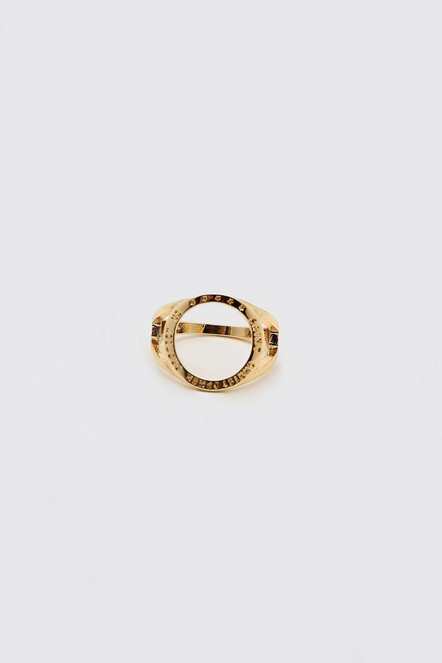 Gold Saint Christopher Hollow Signet Ring image number 1