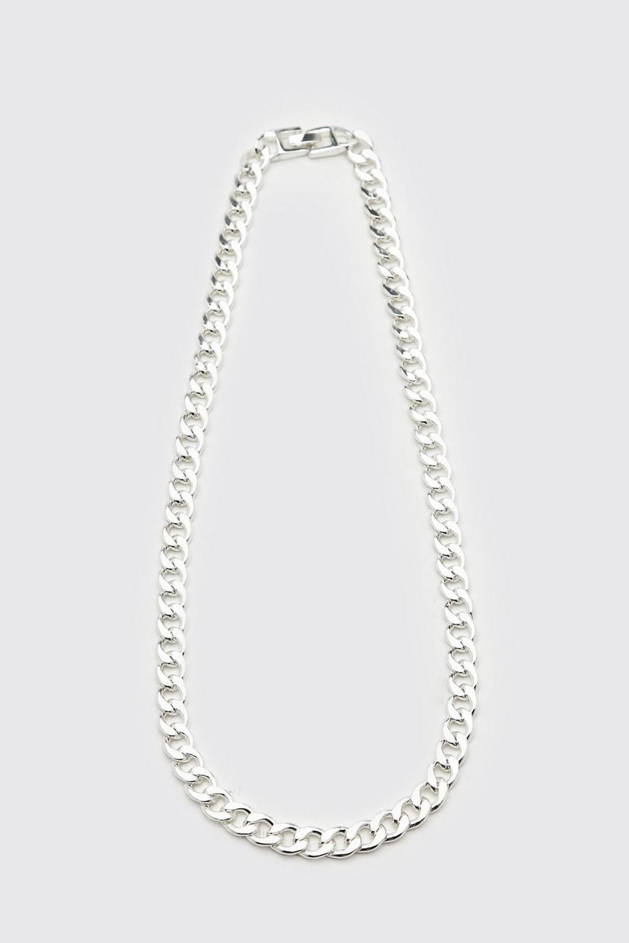 Silver Chunky Cuban Chain Necklace image number 1