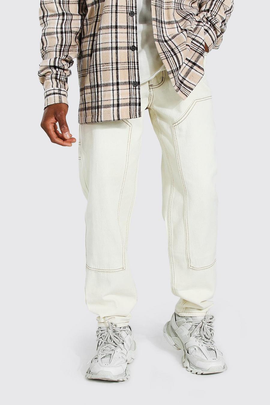 Ecru Jeans med ledig passform image number 1