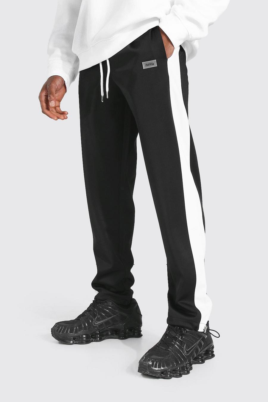 שחור מכנסי ריצה מבד טריקו בגזרה רגילה עם כיתוב Original Man image number 1