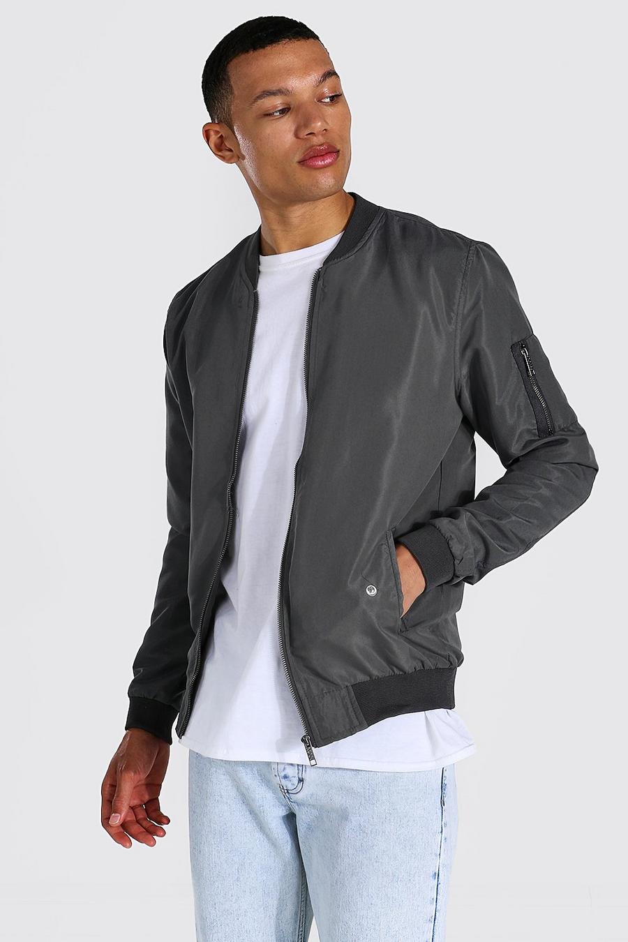 Charcoal Tall Ma1 Bomber Jacket image number 1