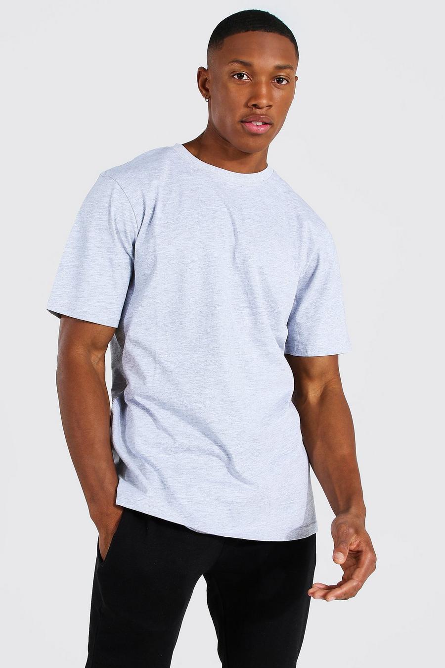 Grey Basic T-Shirt Met Crewneck image number 1