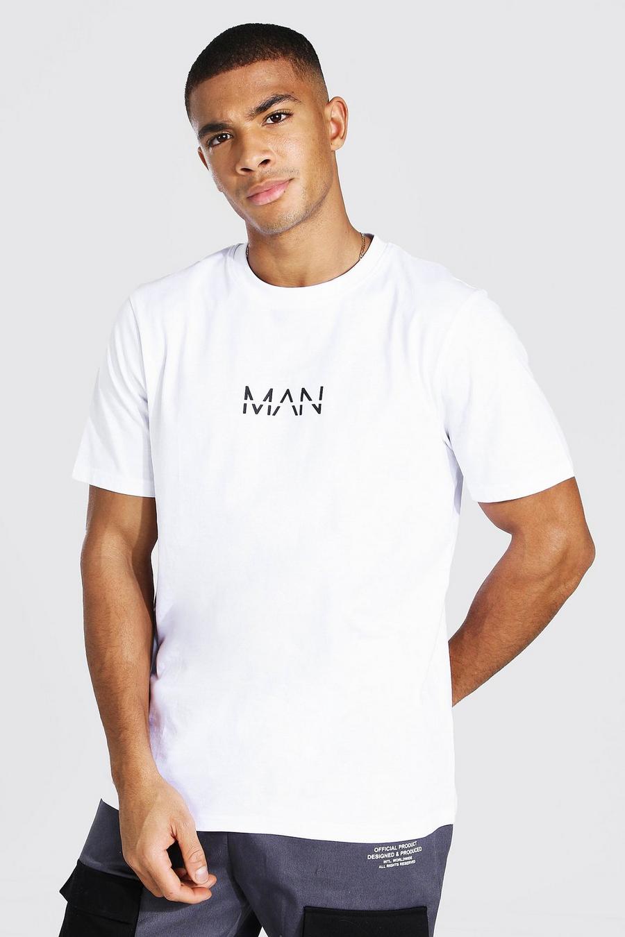 White Original Man Logo Print T-shirt image number 1
