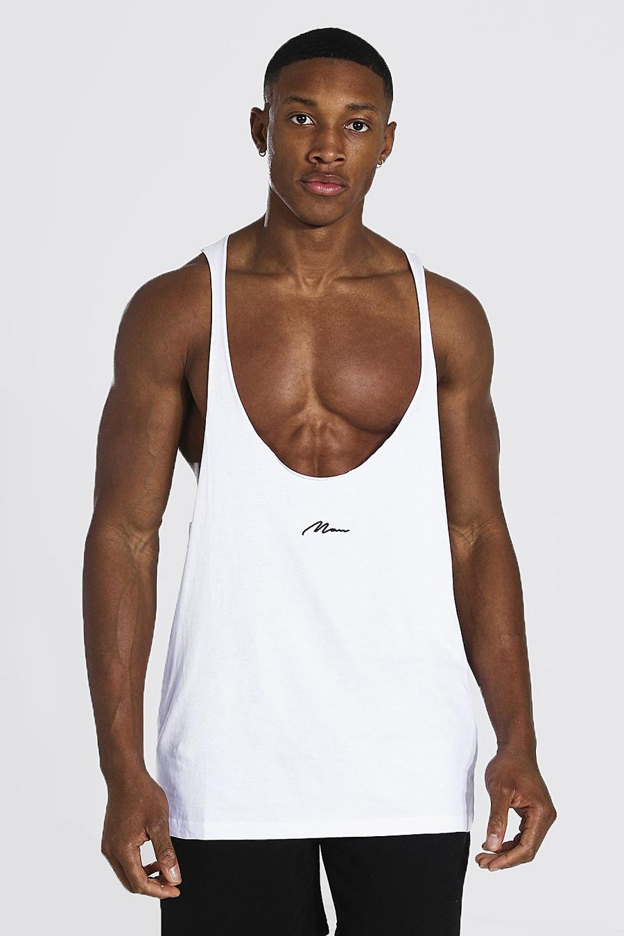 Camiseta de tirantes con espalda de nadador muy pronunciada de la firma MAN, Blanco image number 1