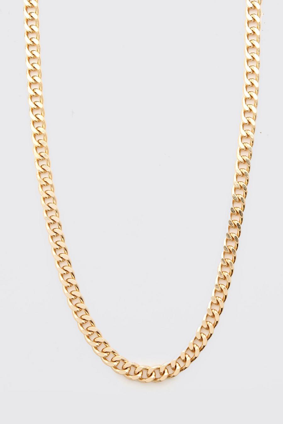 Grobgliedrige Halskette mit Knebeldetail und Münze, Gold image number 1