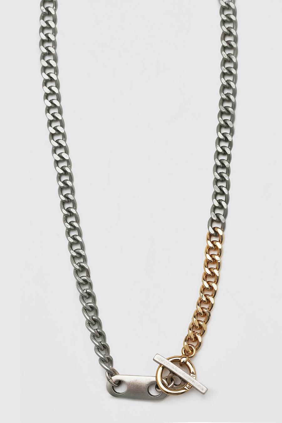 Multi Two Tone Chunky Chain With Toggle Detail image number 1